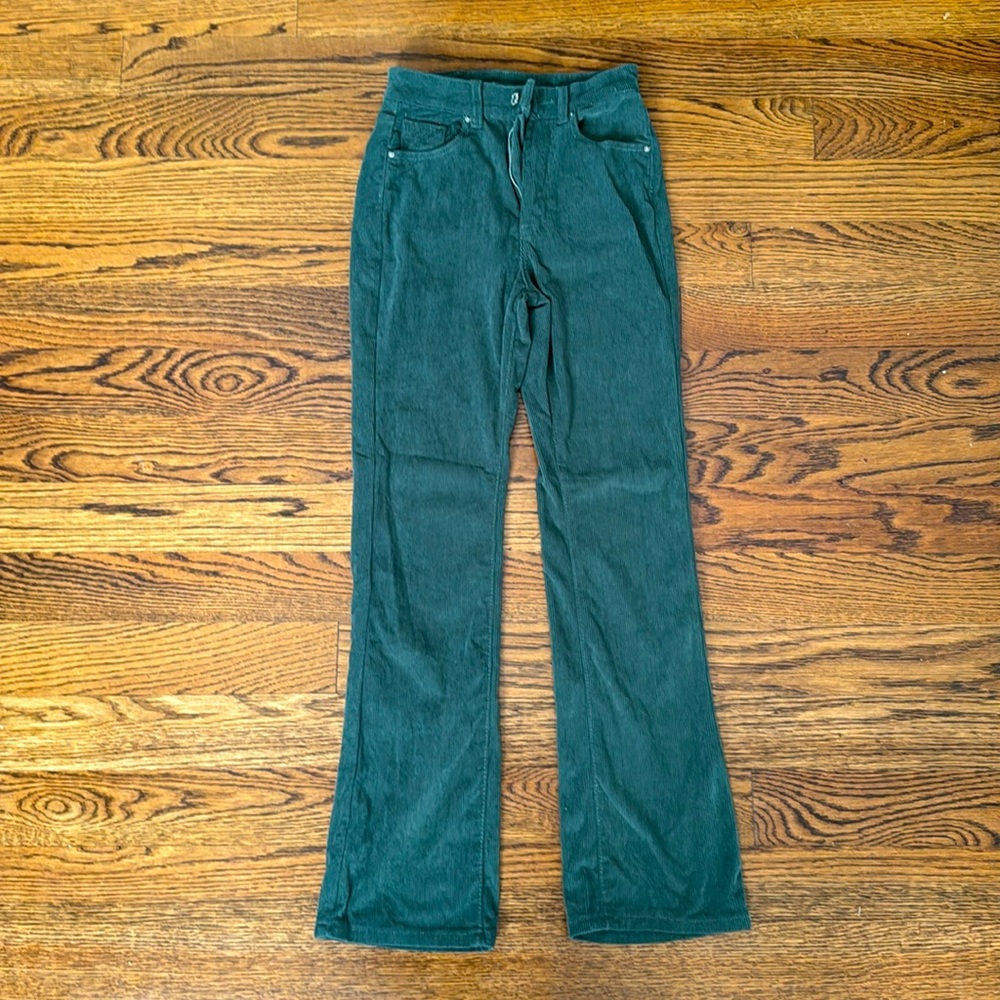 Green corduroy pants